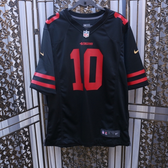 Men's  Official NFL Nike Jersey Jimmy Garopollo #10 49ers Black and Red Large - Picture 2 of 5